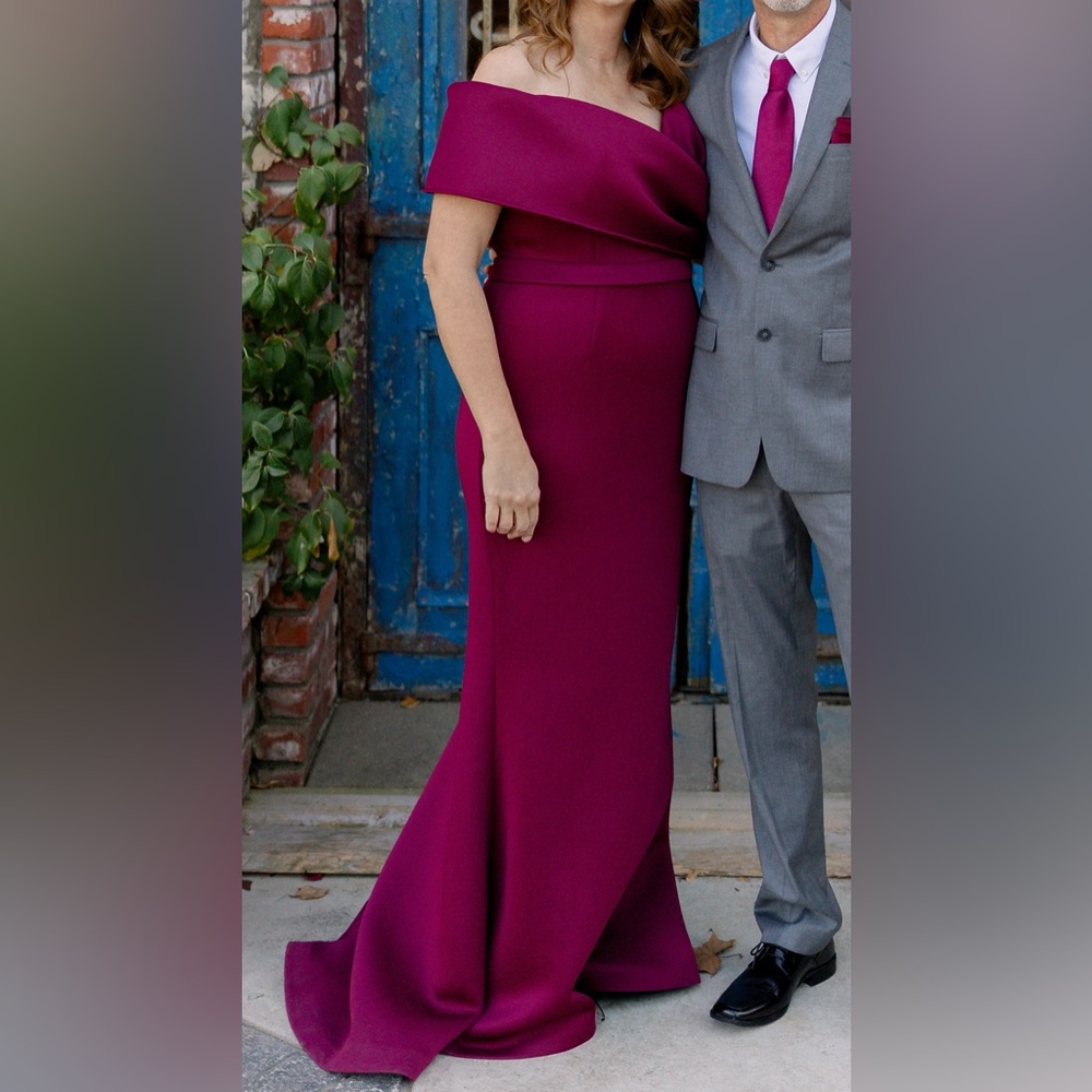 Jovani Mother of the Bride/Groom Scuba Dress Wine Size 14 TALL fits like 12 TALL